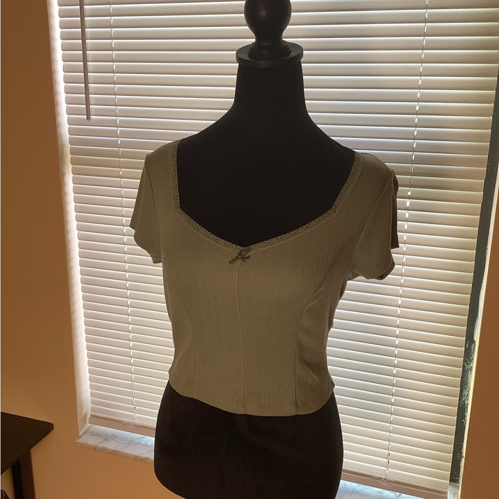 SO Green Fitted Crop Top, med